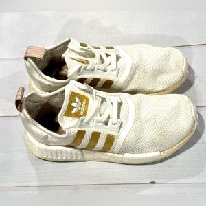 Adidas NMD R1 White Gold Running Athletic Shoe Sneaker Women’s Size 9